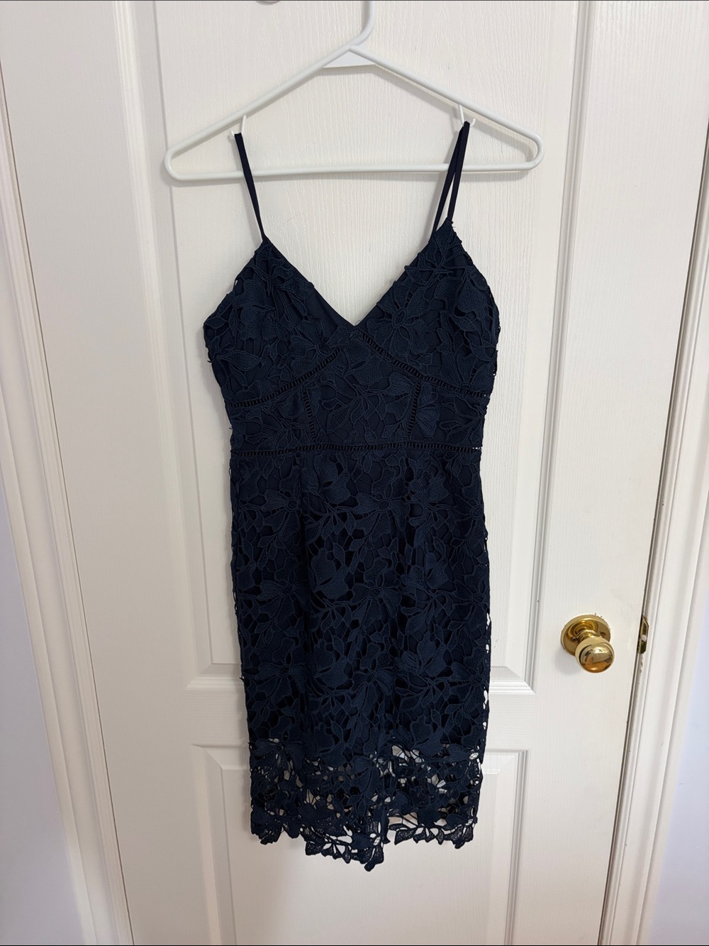 Design Lab Navy Lace Midi Dress